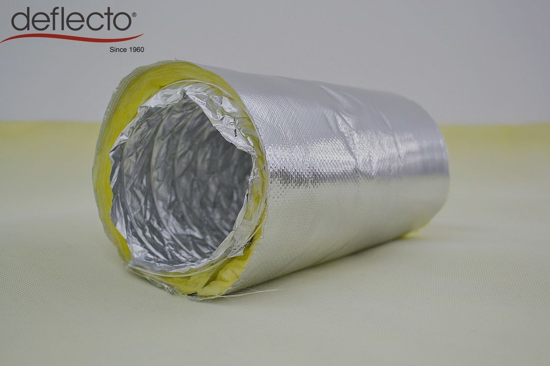 Round Insulated Flexible Air Duct Aluminum Foil / Fiberglass Insulated Flexible Pipe