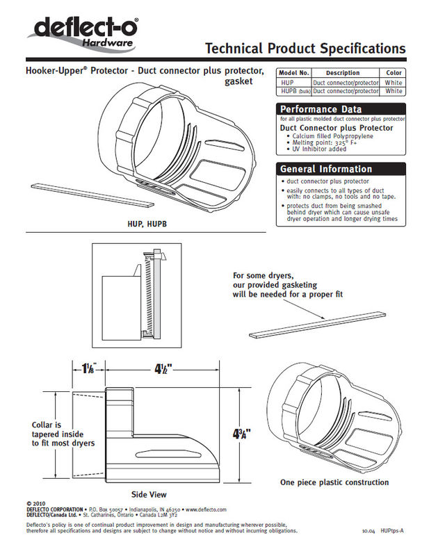 Plastic Dryer Vent Duct Cleaning Kit / Plus Protector Dryer Duct Connector With No Clamps